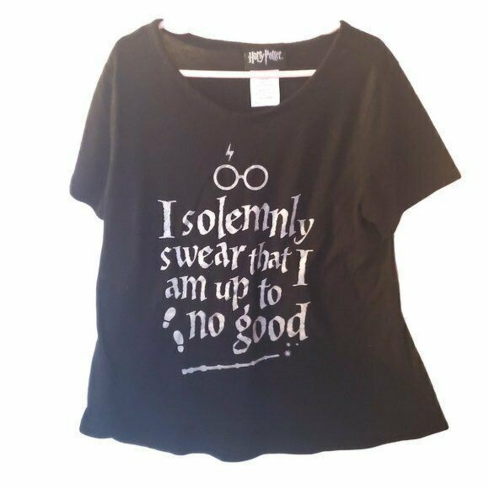 Harry Potter Black Tee Graphic Shirt 10 12 Years